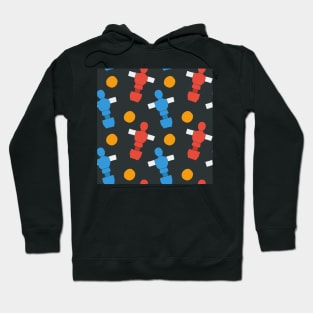 Pattern with table football players and ball Hoodie